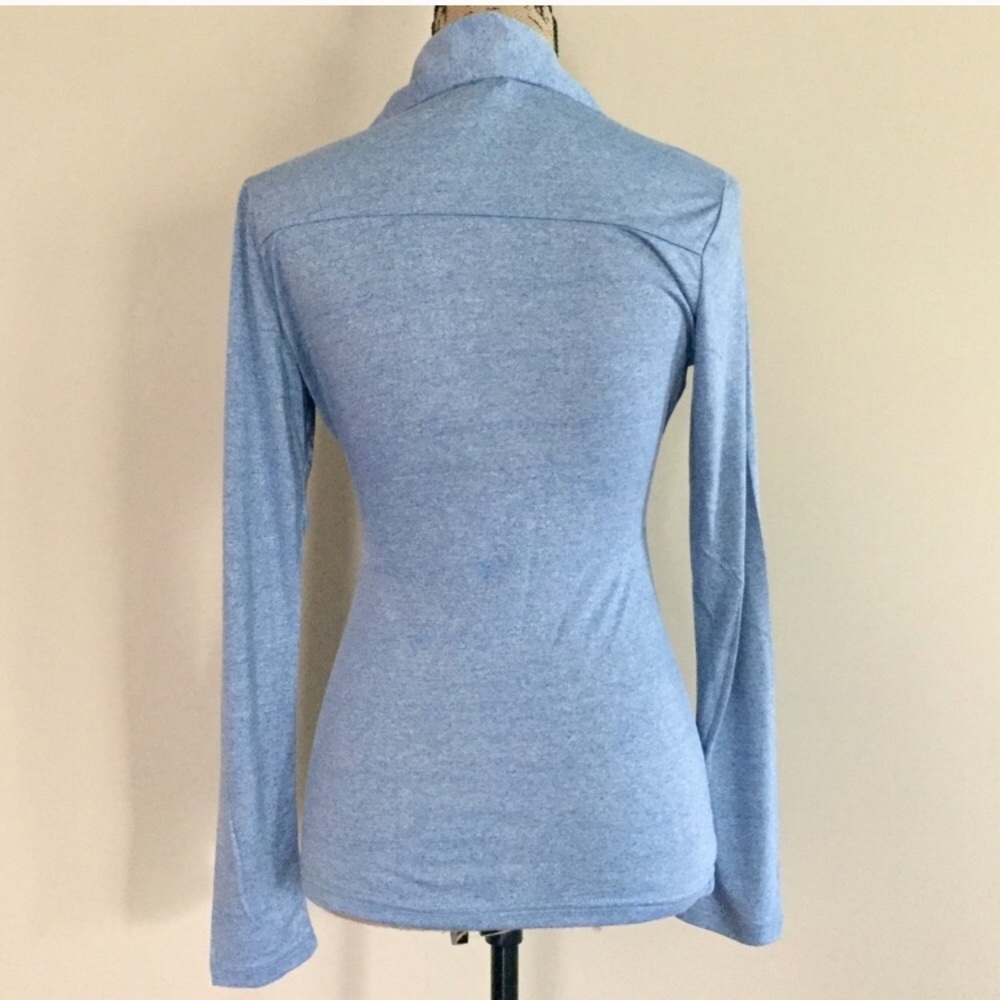 Denim blue wrap front top - Picture 4 of 9